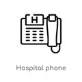 outline hospital phone vector icon. isolated black simple line element illustration from technology concept. editable vector