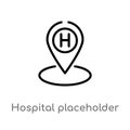 outline hospital placeholder vector icon. isolated black simple line element illustration from medical concept. editable vector