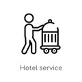 outline hotel service vector icon. isolated black simple line element illustration from food concept. editable vector stroke hotel Royalty Free Stock Photo
