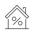 Outline house mortgage rate icon vector illustration real estate banking accompaniment deal service