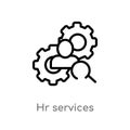 outline hr services vector icon. isolated black simple line element illustration from general-1 concept. editable vector stroke hr