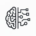 Outline of human brain merging with digital circuit board. Symbol for artificial intelligence, machine learning, technology Royalty Free Stock Photo