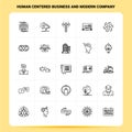 OutLine 25 Human centered Business and Modern company Icon set. Vector Line Style Design Black Icons Set. Linear pictogram pack.