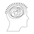 Outline Human Head Messy Brain Scribble Question Marks Confusion Anxiety Vector Art Royalty Free Stock Photo