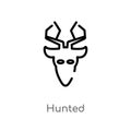 outline hunted vector icon. isolated black simple line element illustration from animals concept. editable vector stroke hunted