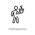 outline hydroponics vector icon. isolated black simple line element illustration from activity and hobbies concept. editable