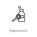 outline hygroscopic vector icon. isolated black simple line element illustration from cleaning concept. editable vector stroke