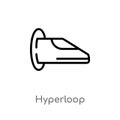 outline hyperloop vector icon. isolated black simple line element illustration from artificial intellegence concept. editable
