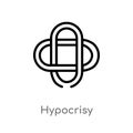 outline hypocrisy vector icon. isolated black simple line element illustration from zodiac concept. editable vector stroke