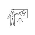 Outline icon - Businessman chart