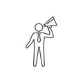 Outline icon - Businessman loudspeaker