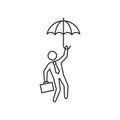 Outline icon - Businessman umbrella