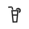 Outline Icon - Cocktail drink Royalty Free Stock Photo