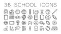 Outline icon collection - School education