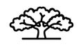 Outline icon of a deciduous tree, representing nature or forest , vector design Generative AI Royalty Free Stock Photo