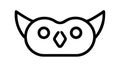 Outline icon of an owl face, representing wisdom or night , vector design Generative AI Royalty Free Stock Photo
