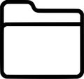 An outline icon representing a digital or physical folder, file storage, organization, and document management Royalty Free Stock Photo