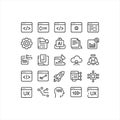 Coding, AI, UX, and Software Development Outline Icons Set Royalty Free Stock Photo
