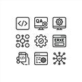 Software Development, QA Testing and DevOps Outline Icon Set Royalty Free Stock Photo