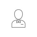 Outline icon - Waiter avatar Royalty Free Stock Photo