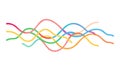 Outline icon wavy lines, representing sound data frequency abstract art , vector design Generative AI Royalty Free Stock Photo