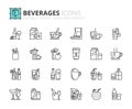 Outline icons about beverages