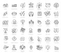 Blogger, blogging, blog - thin line web icon set