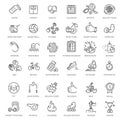 Web Set of Fittness Vector Thin Line Icons.