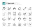 Outline icons about cooking