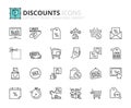 Outline icons about discounts