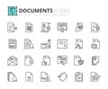 Outline icons about documents