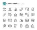 Outline icons about ecommerce