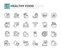 Outline icons about healthy food Royalty Free Stock Photo