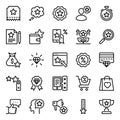 Outline icons for loyalty.