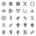 Outline icons for science. Royalty Free Stock Photo