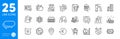 Outline icons set. Apple, Messenger and Pillow icons. For website app. Vector