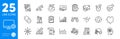 Outline icons set. Computer mouse, Growth chart and Ab testing icons. For website app. Vector Royalty Free Stock Photo