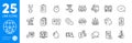 Outline icons set. Creative design, Group and Magistrates court icons. For website app. Vector