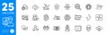 Outline icons set. Face biometrics, Calendar and Nurse icons. For website app. Vector
