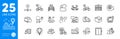 Outline icons set. Hold box, Road and Usa close borders icons. For website app. Vector