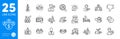 Outline icons set. Human, Helping hand and Engineering team icons. For website app. Vector