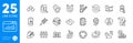 Outline icons set. Inspect, Cloud sync and Clipboard icons. For website app. Vector