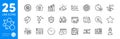 Outline icons set. Integrity, Dot plot and Stop coronavirus icons. For website app. Vector