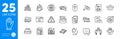 Outline icons set. Keywords, Smile face and Swipe up icons. For website app. Vector