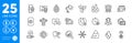 Outline icons set. Lock, Artificial colors and Search icons. For website app. Vector