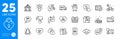 Outline icons set. Locks, Discount button and Free delivery icons. For website app. Vector