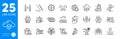 Outline icons set. Nasal test, Intersection arrows and Resilience icons. For website app. Vector
