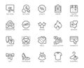 Outline Icons Set Online Store, Shopping, E-commerce. Royalty Free Stock Photo