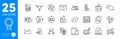 Outline icons set. Reward, Rating stars and Checkbox icons. For website app. Vector