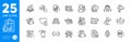 Outline icons set. Search people, Teamwork chart and Clapping hands icons. For website app. Vector